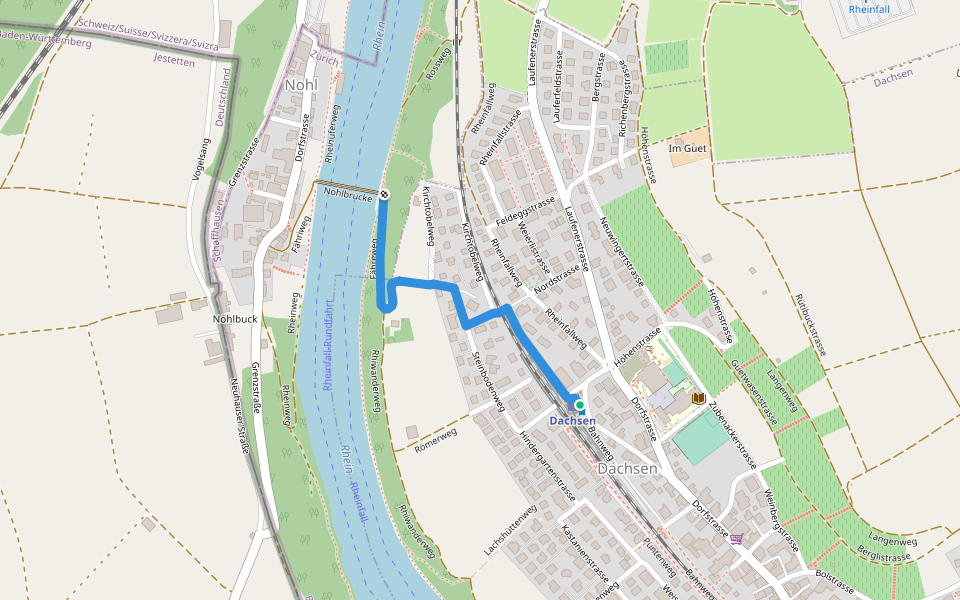 Dachsen - Nohlbrücke walking route map in Dachsen
