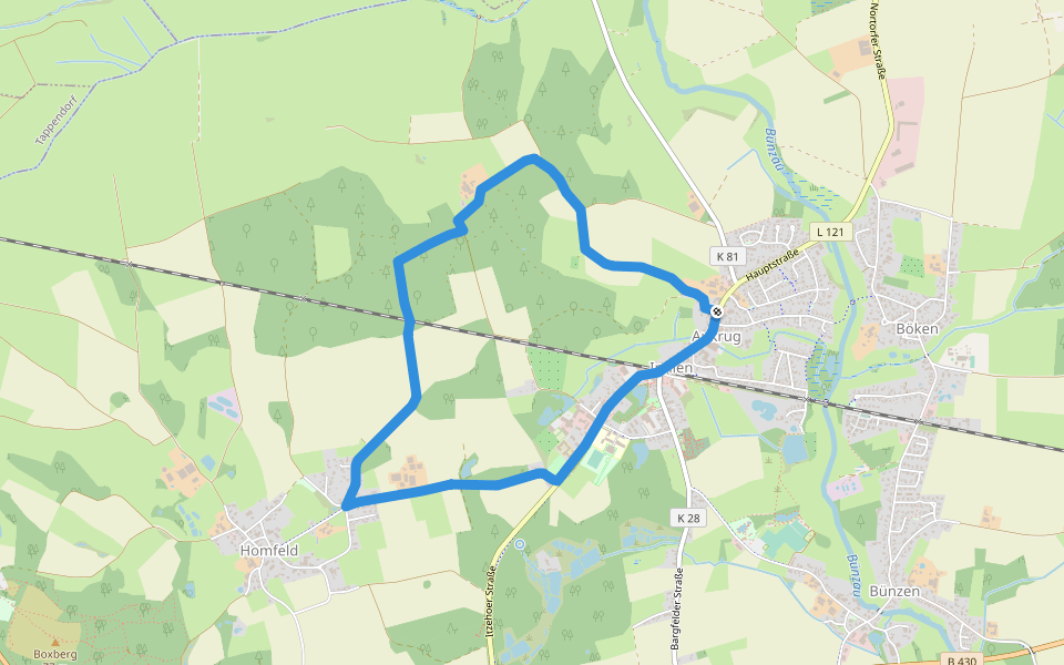 9 walking route map in Aukrug