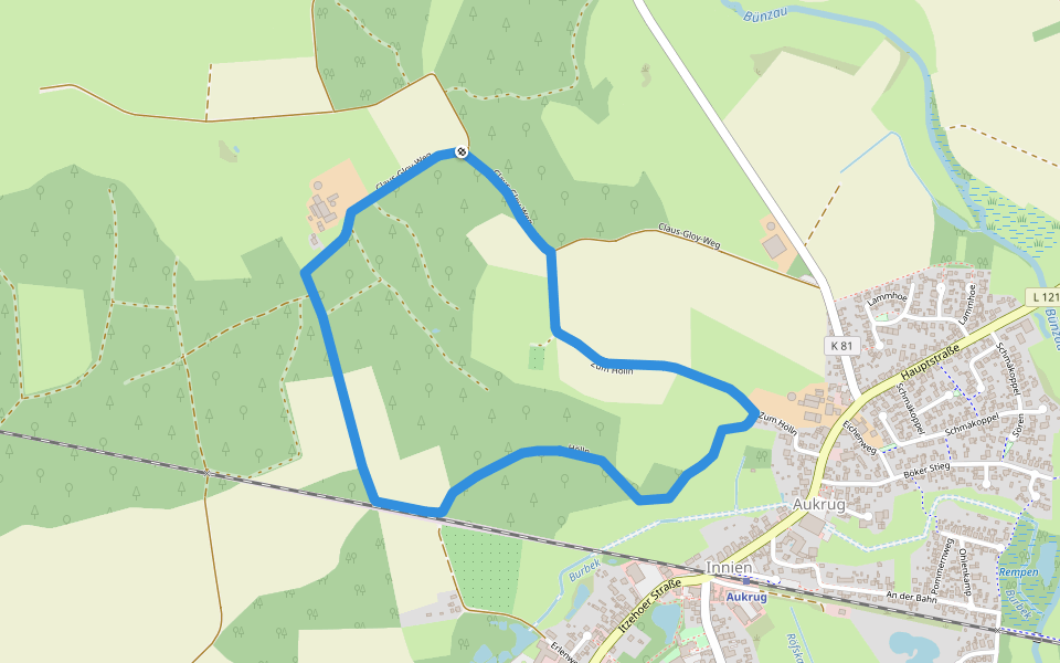 10 walking route map in Aukrug