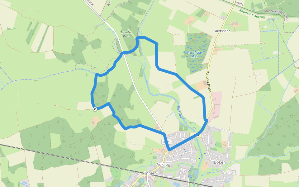 15 walking route map in Aukrug