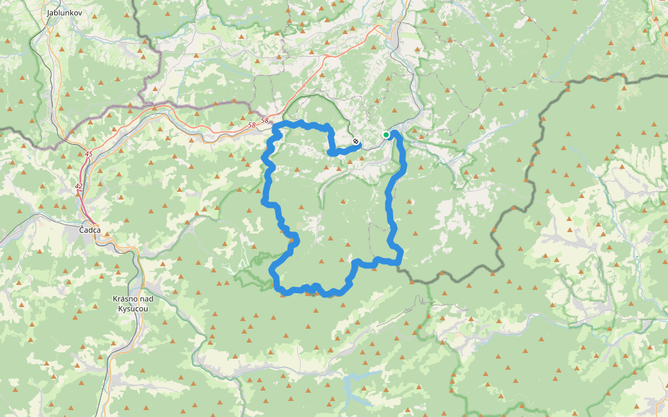 Sól - Rycerka walking route map in Rycerka Dolna