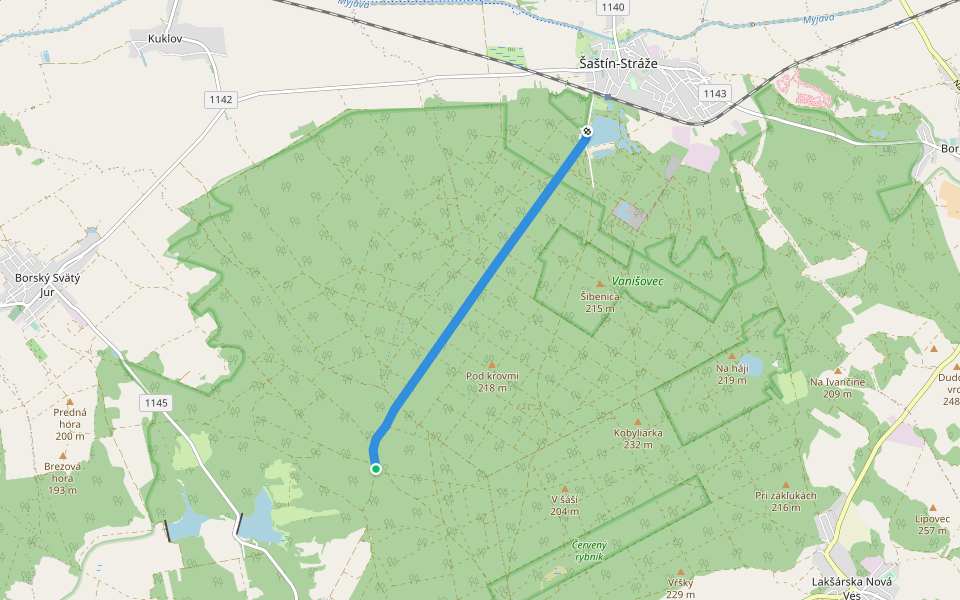 Náučný chodník Gazárka – Lásek walking route map in Borský Svätý Jur