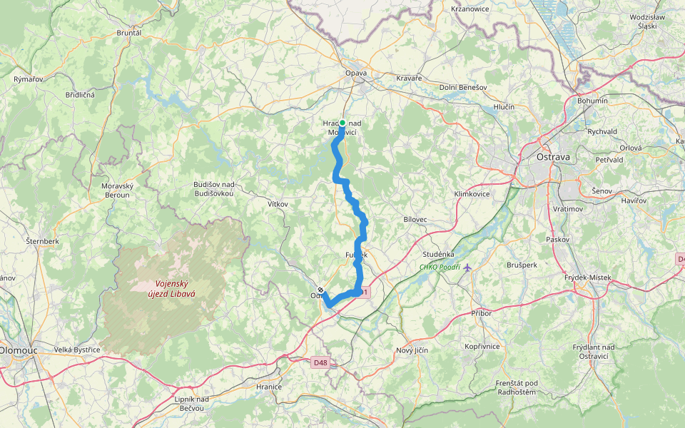 [M] Hradec nad Moravici - Kletné walking route map in Hradec nad Moravicí