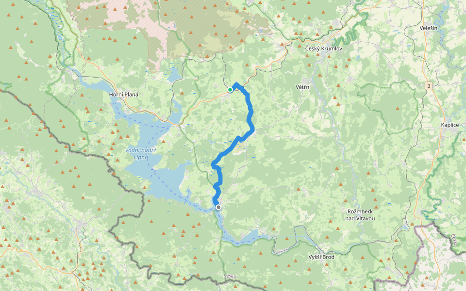 [Z] Hořice na Šumavě - Frymburk walking route map in Hořice na Šumavě