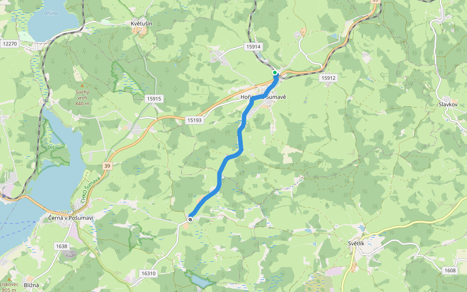 [Ž] Muckov - Hořice na Šumavě walking route map in Hořice na Šumavě