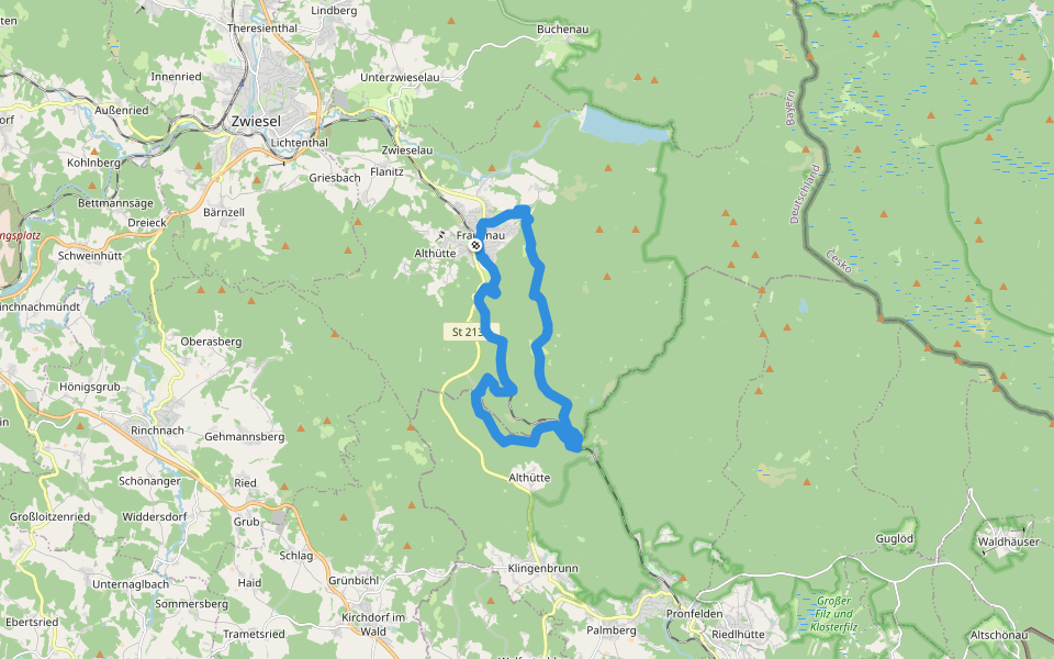 Wanderweg 1 walking route map in Frauenau