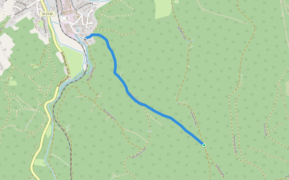 Wanderweg 1a walking route map in Frauenau