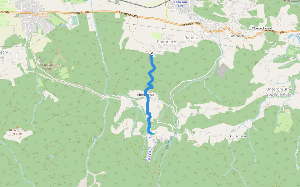 Wanderweg 27 - Finkenstein walking route map in Latschach ober dem Faaker See