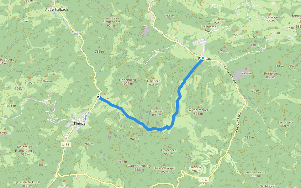 Ramsau - Kruckensattel - Salzabad walking route map in Ramsau bei Hainfeld