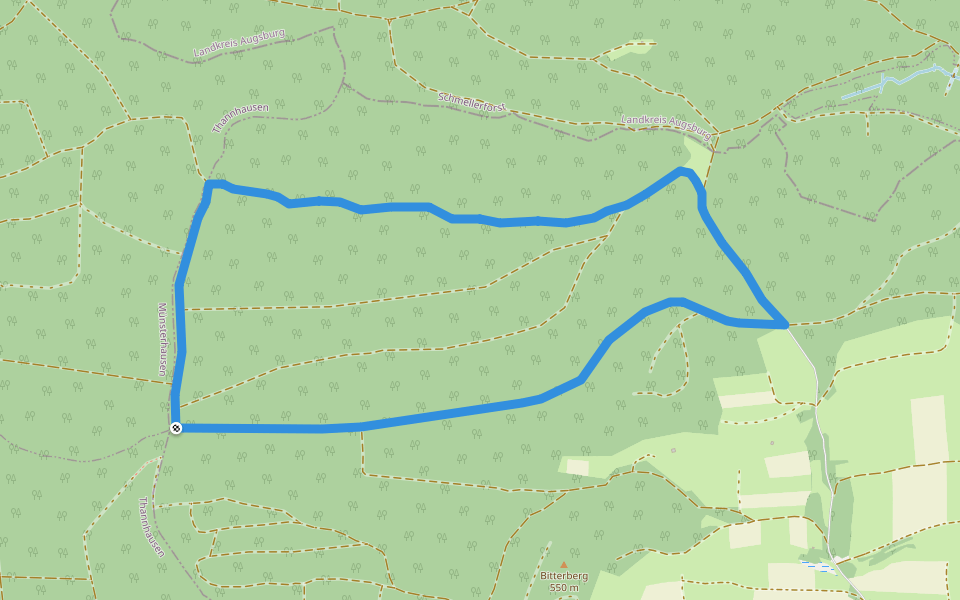 Rund um den Gehren walking route map in Ziemetshausen