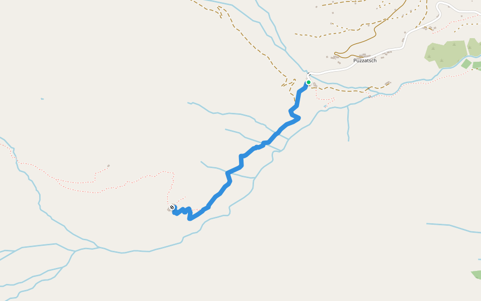 Parvalsauns-Alp Diesrut walking route map in Lumnezia