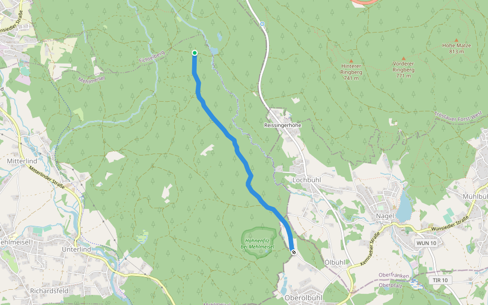 Verbindungsweg Ölbühl-Höllschacht walking route map in Mehlmeisel