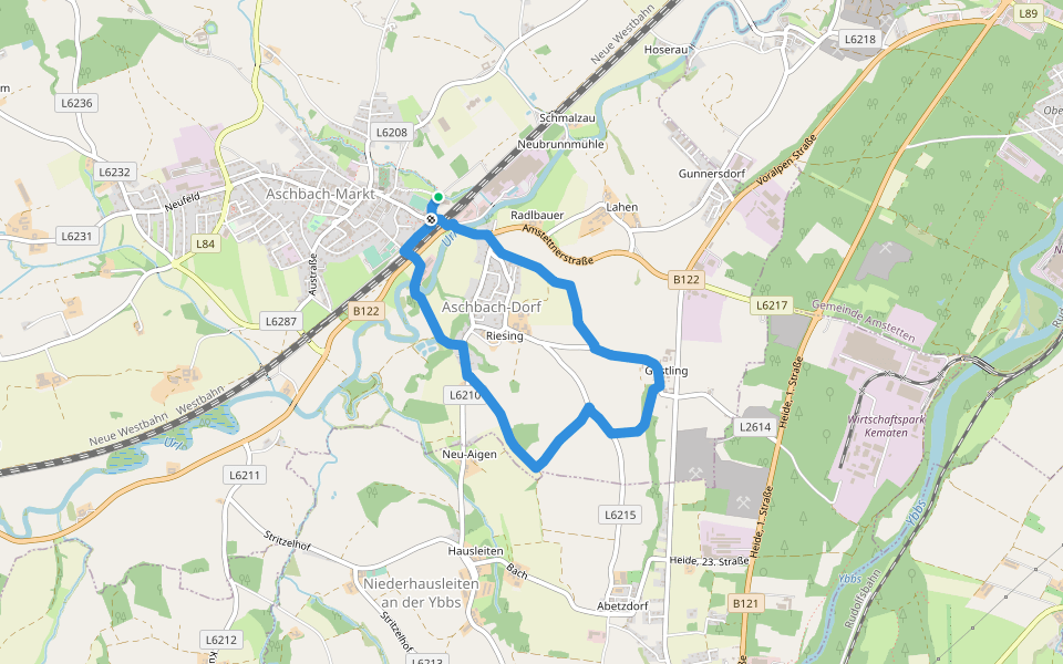 Bärenholzweg walking route map in Aschbach-Markt