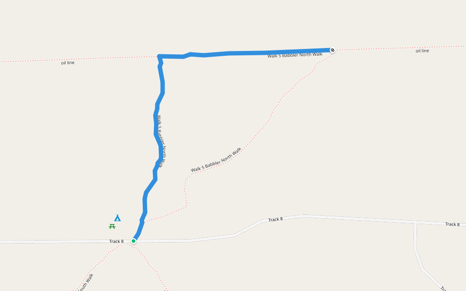 Walk 5 Babbler Walk North walking route map in Gluepot