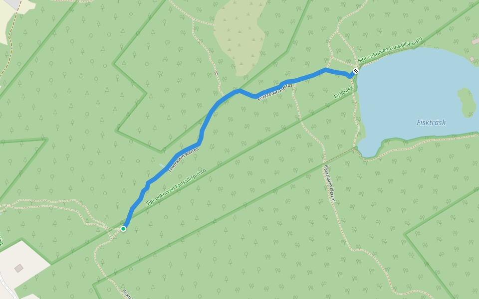 Fiskträsk walking route map in Helgträsk