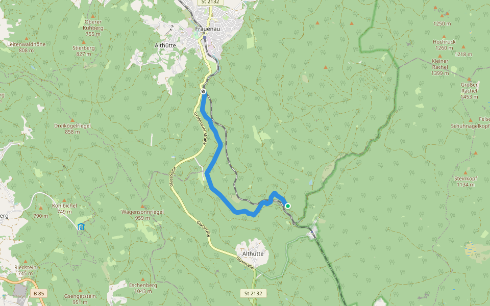 Flanitzwinterweg walking route map in Frauenau