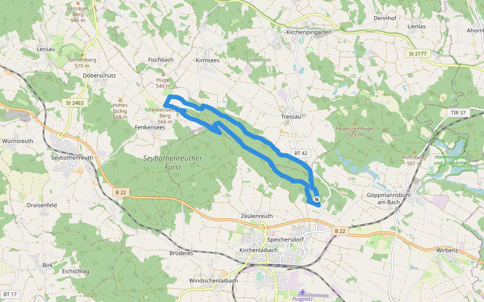 Speichersdorf Rundwanderweg Nr. 3 walking route map in Speichersdorf