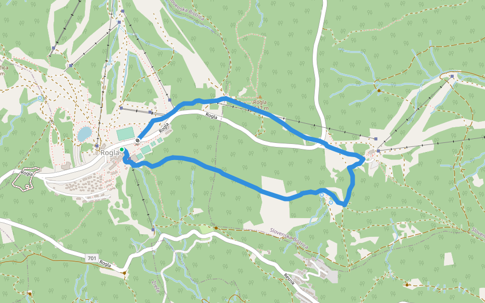 Škratova pot walking route map in Rogla