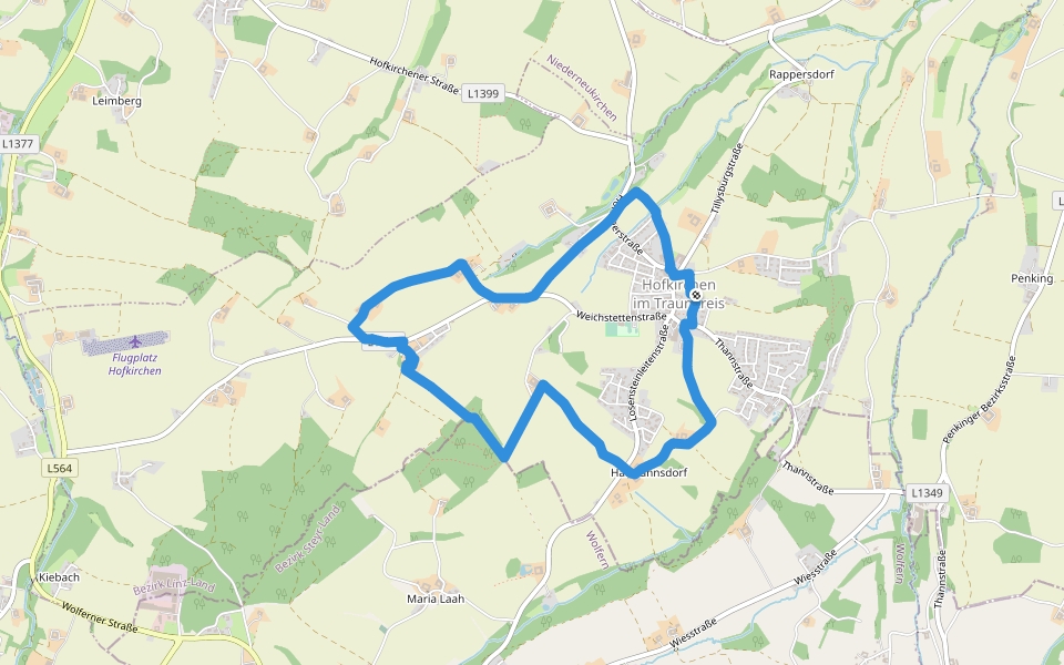 Wanderweg Krottental walking route map in Hofkirchen im Traunkreis