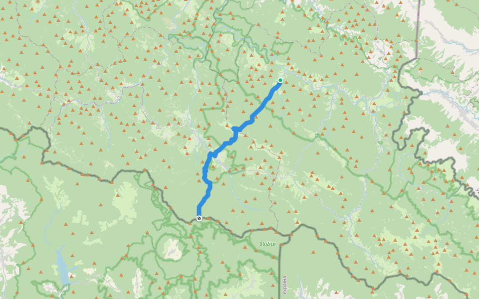 Riaba Skała - Zatwarnica walking route map in Zatwarnica