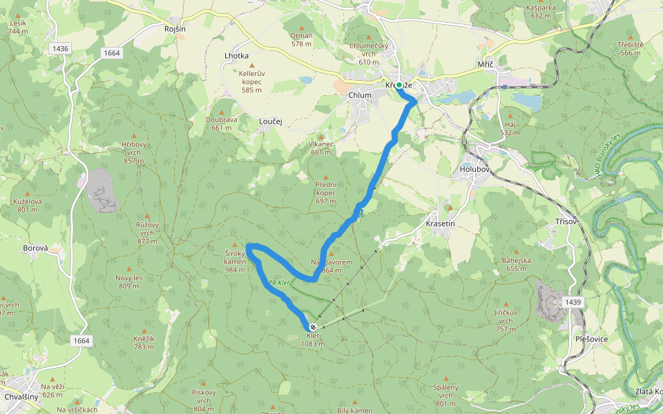 [Ž] Kleť - Křemže walking route map in Křemže
