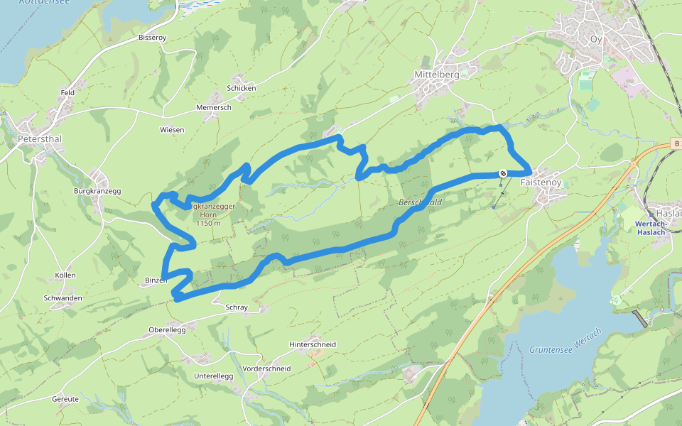 Rundweg 3 walking route map in Oy-Mittelberg