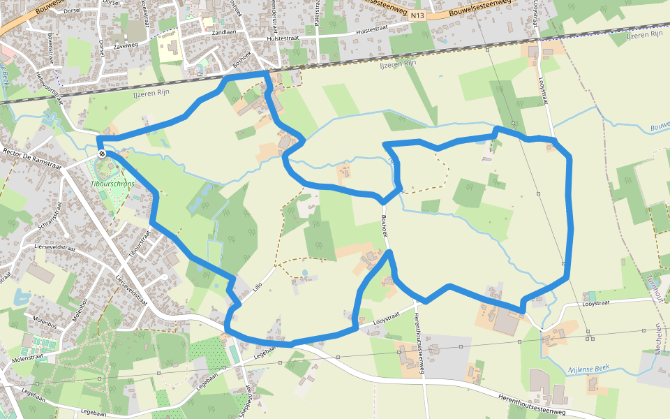 Tibourpad walking route map in Nijlen