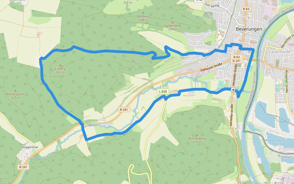 Beverungen: Nordic-Walking-Strecke 2 walking route map in Beverungen