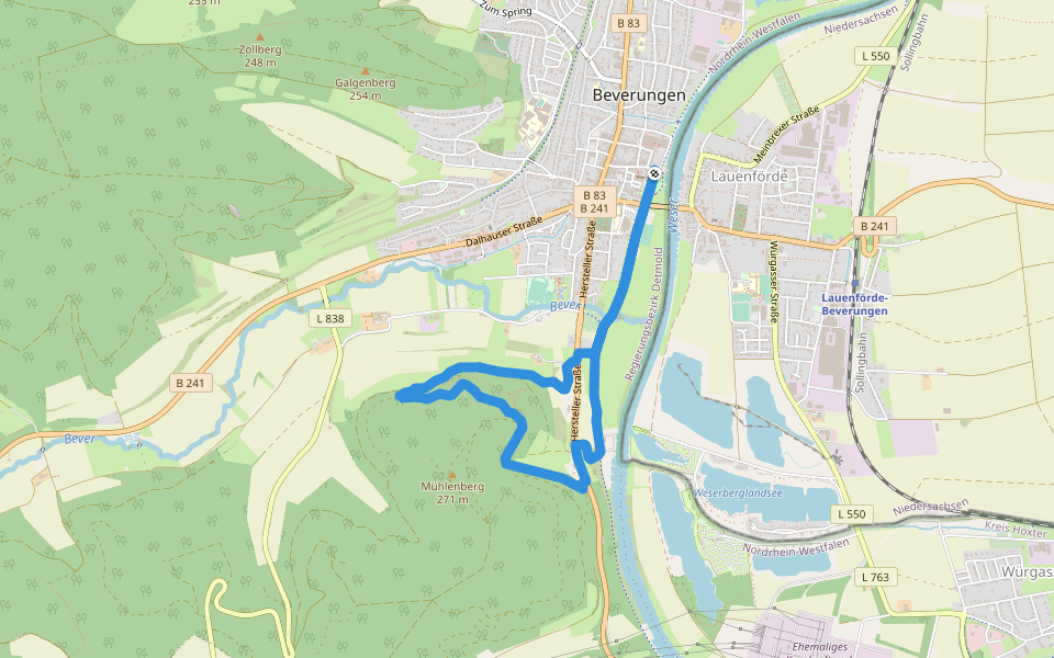 Beverungen: Nordic-Walking-Strecke 3 walking route map in Beverungen