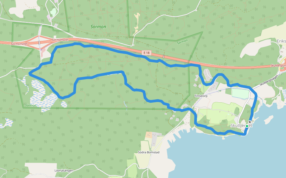 10 km motionsspår walking route map in Karlstad