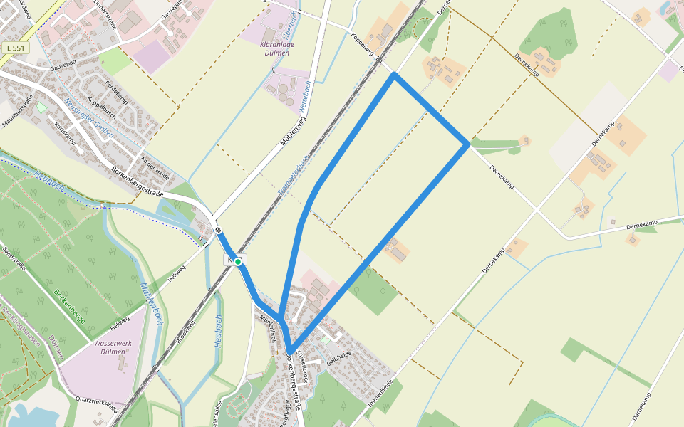 Große Teichsmühle Rundweg A3 walking route map in Dülmen