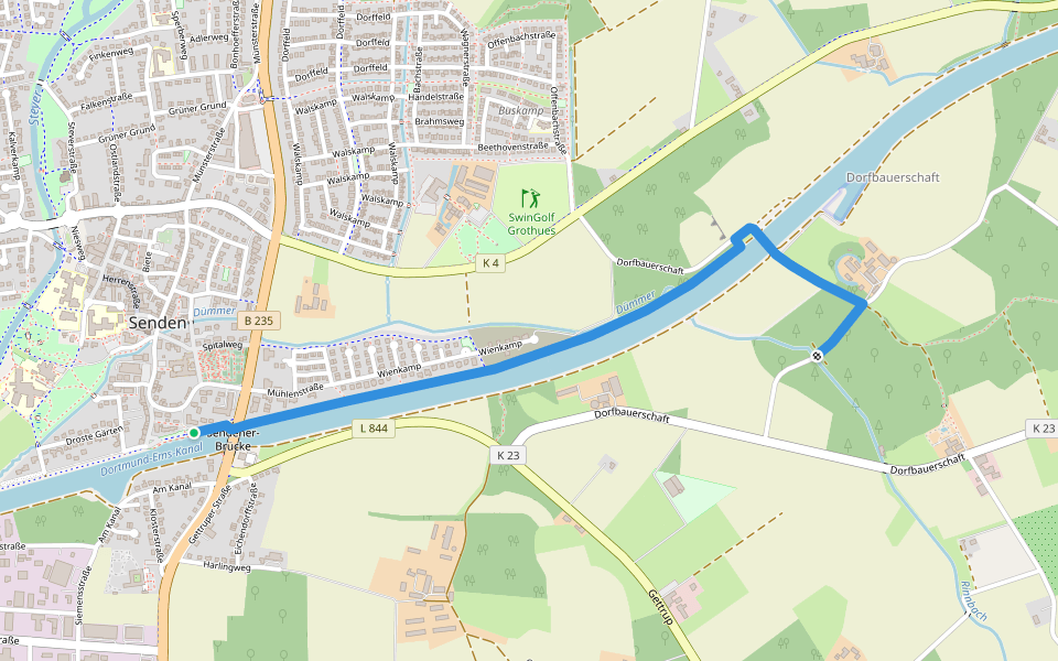 Senden Rundweg A7 walking route map in Senden