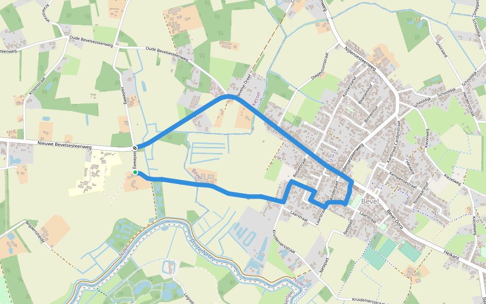 Wandeling naar "De Hel" walking route map in Nijlen
