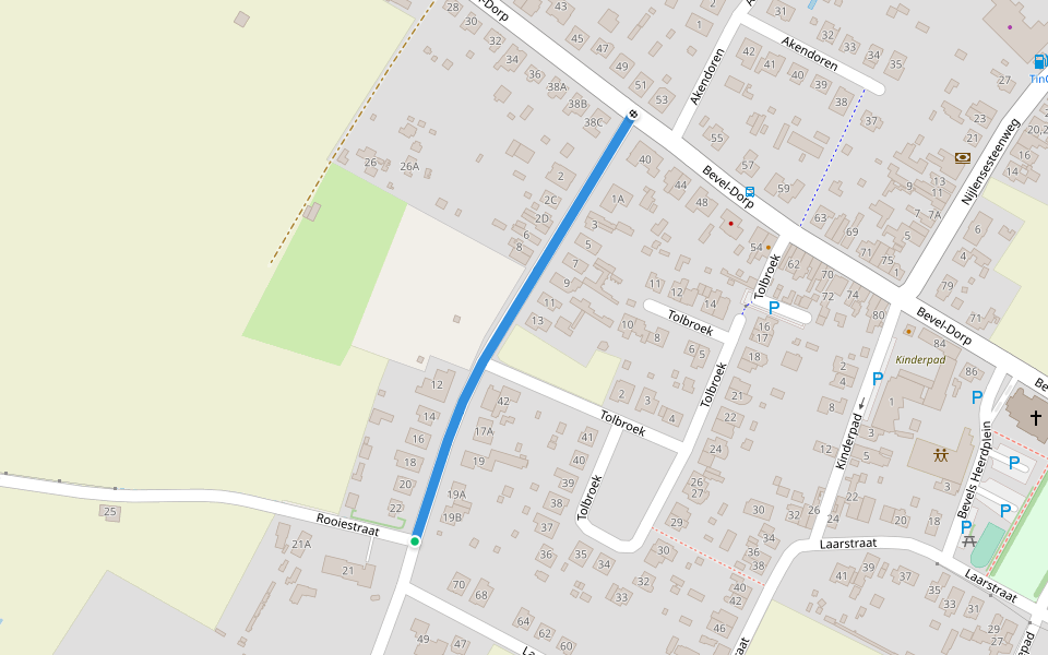 Drie-Dorpenwandeling verkorting 1 walking route map in Nijlen