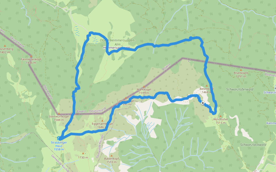 Gletscherblick walking route map in Waidring