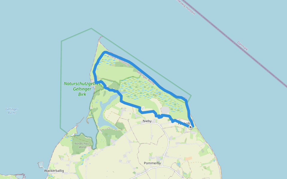 RinderWeg walking route map in Nieby
