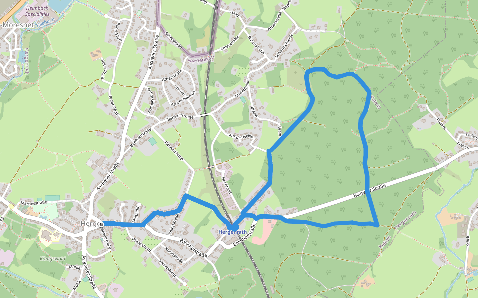 Corso 1 walking route map in Kelmis