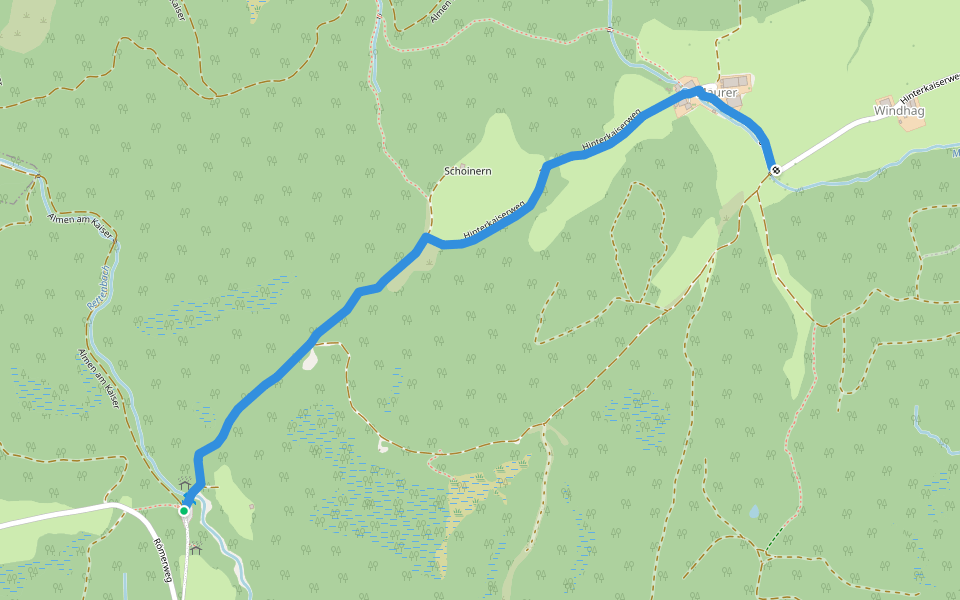 Wanderweg 32 - Niederkaiser walking route map in Sankt Johann in Tirol