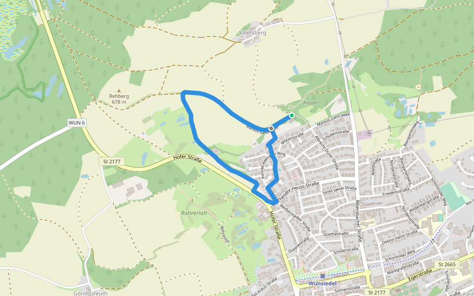Jean-Paul-Rundweg walking route map in Wunsiedel