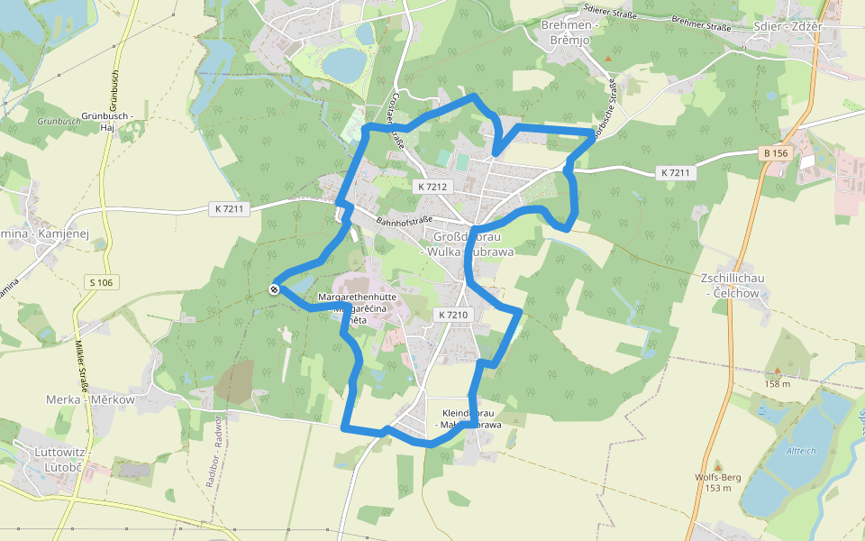 Rundweg Großdubrau walking route map in Großdubrau