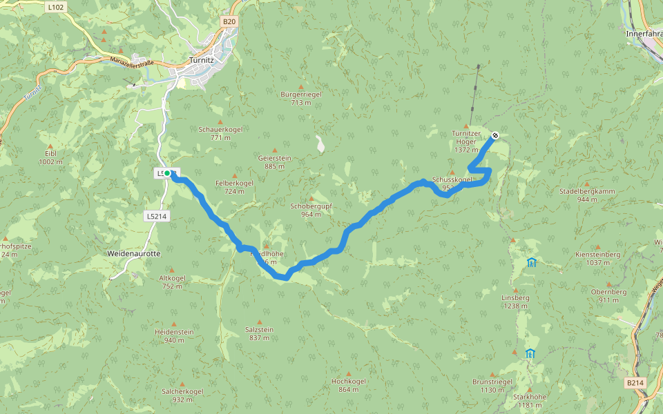 Wanderweg 34 walking route map in Türnitz