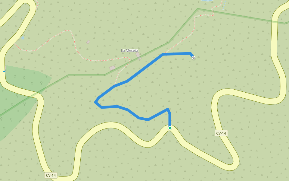 La Meseta de Hermigua walking route map in Hermigua