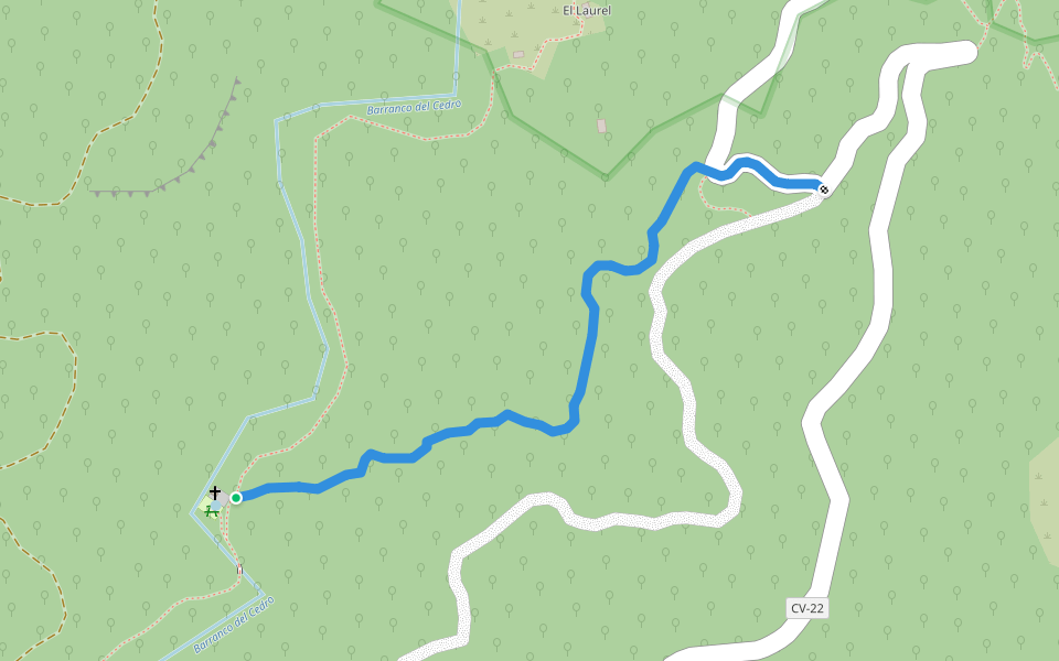 Ruta 2: Ermita de Lourdes walking route map in Hermigua