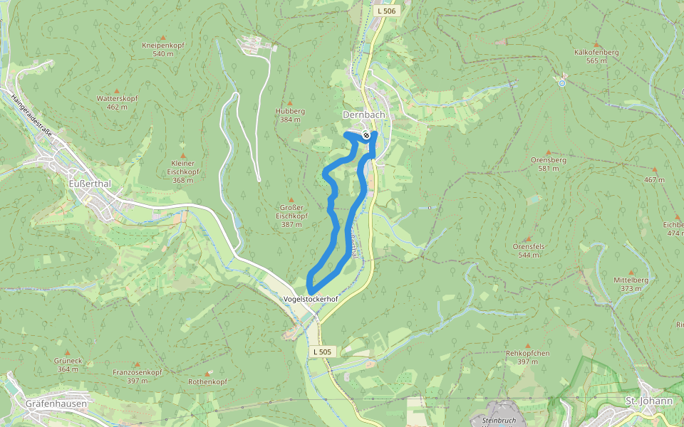 Ramberger Nr. 33 walking route map in Dernbach