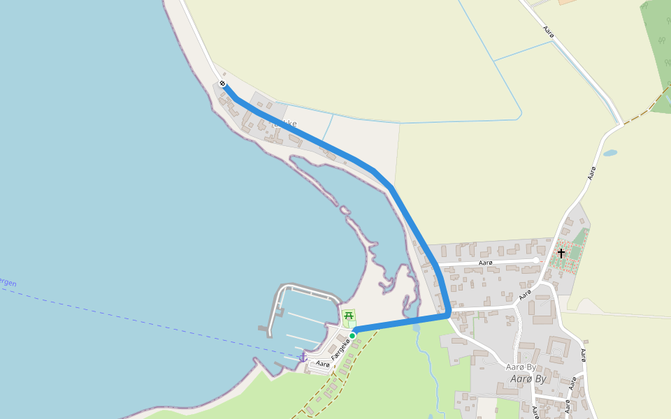 Aarø, grøn rute walking route map in Haderslev