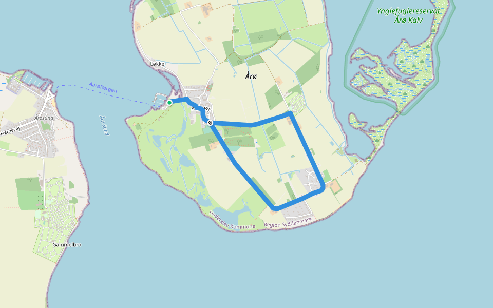 Aarø, lilla rute walking route map in Haderslev