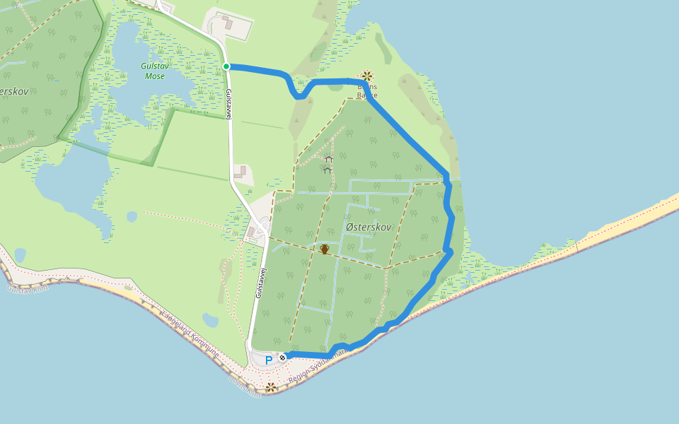 Vandrerute walking route map in Bagenkop