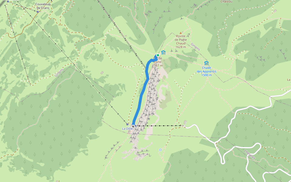 Col du Porte-La Dôle walking route map in Chéserex