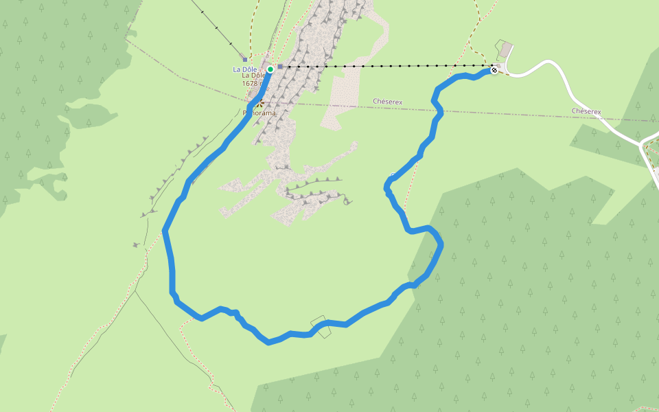 La Dôle-Chalet de la Dôle walking route map in La Rippe