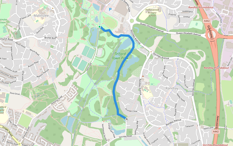South Telford Way walking route map in Telford